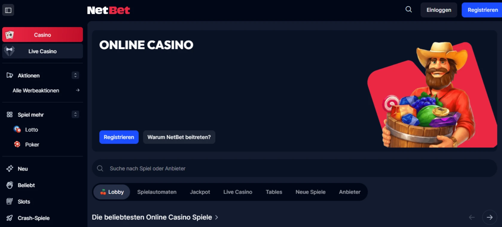 NetBet Casino Screen